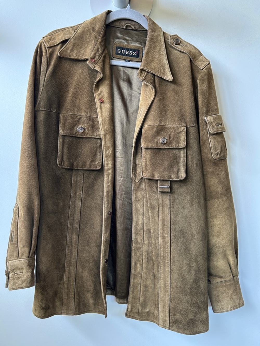 Vintage GUESS Olive Green Suede Jacket